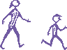 Madre e hijo corriendo.